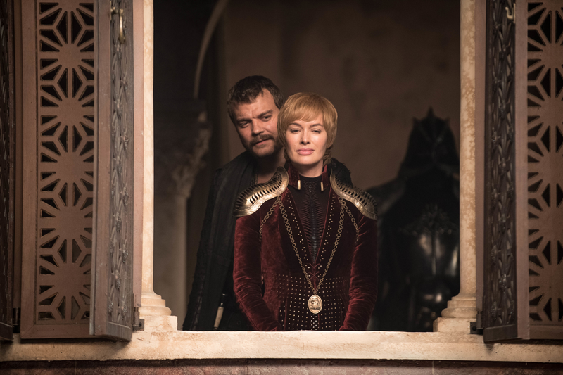 Euron (Pilou Asbaek) has no idea how strong Cersei’s (Lena Headey) smug face game is.